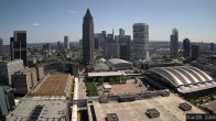 Archiv Foto Webcam Blick von Frankfurter Messe auf die Skyline 11:00